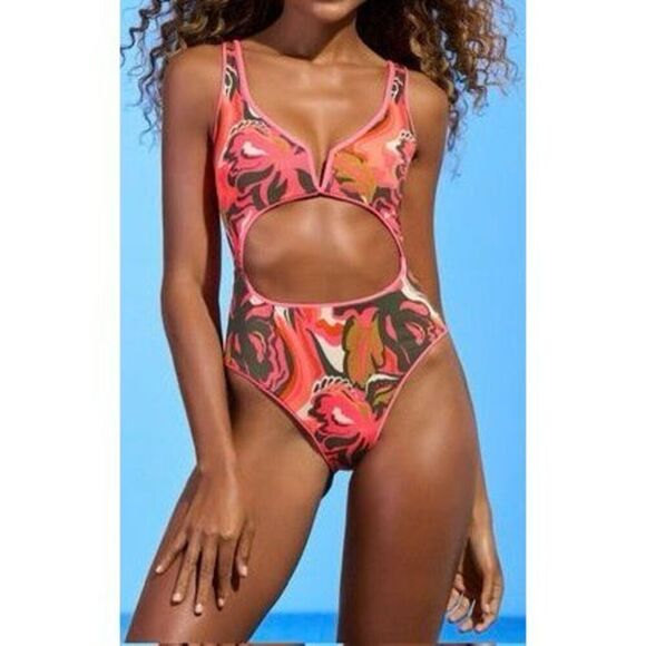 Maaji Other - Maaji Womens Reversible Cut Out Coral Lava Vacay U Wire One Piece Swimsuit Large